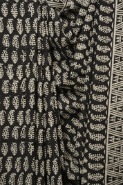 Black HBP Cotton Saree - SRBCS3388
