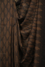 Brown HBP Cotton Silk Saree With Maheshwari Border - SRBCSS1802