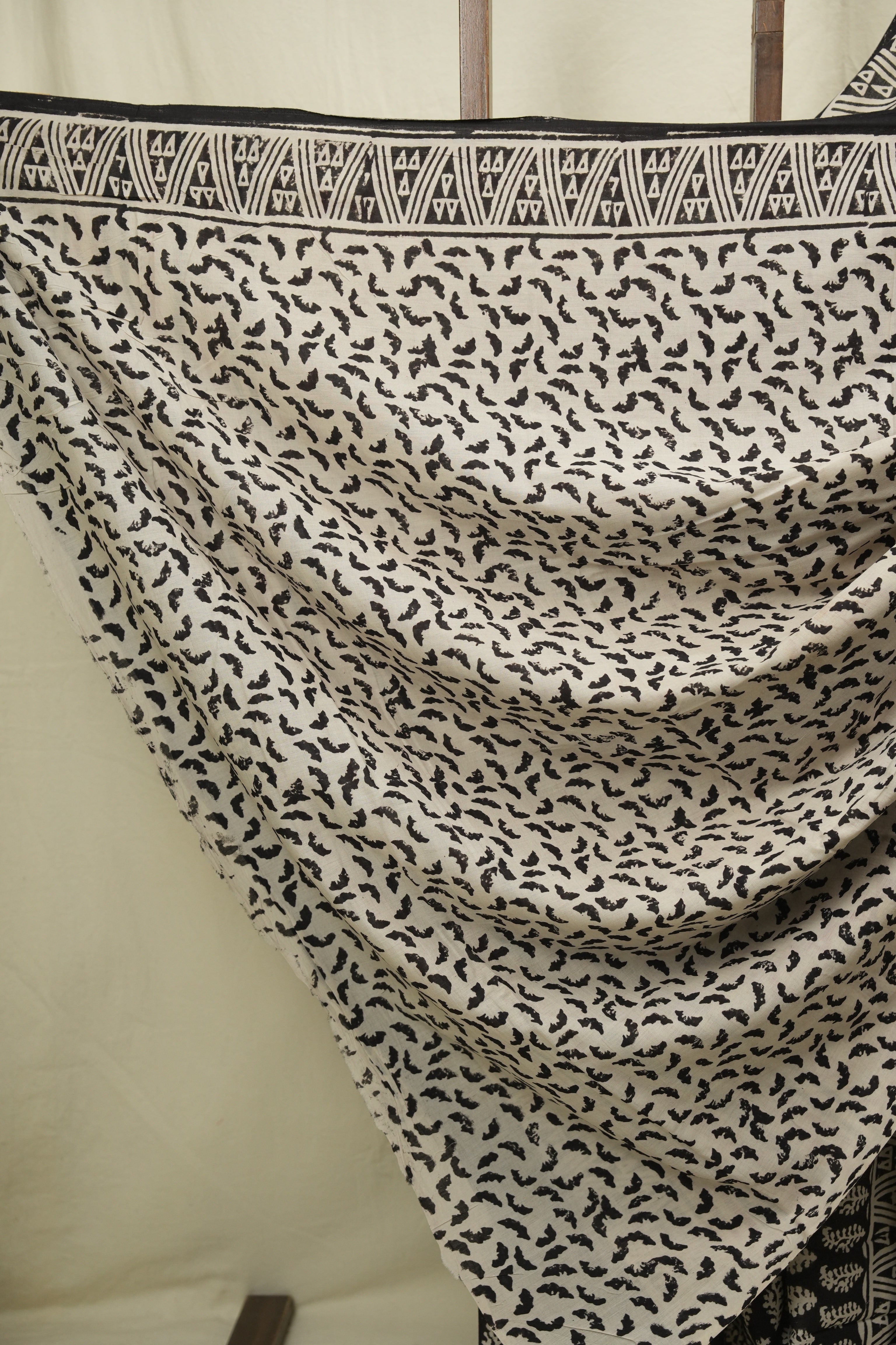 Black HBP Cotton Saree - SRBCS3388