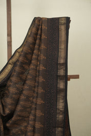 Brown HBP Cotton Silk Saree With Maheshwari Border - SRBCSS1802