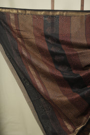 Brown HBP Cotton Silk Saree With Maheshwari Border - SRBCSS1802