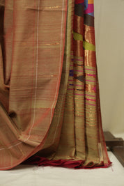 Dual Tone Red Cotton Paithani Saree - SRDTRCPS771