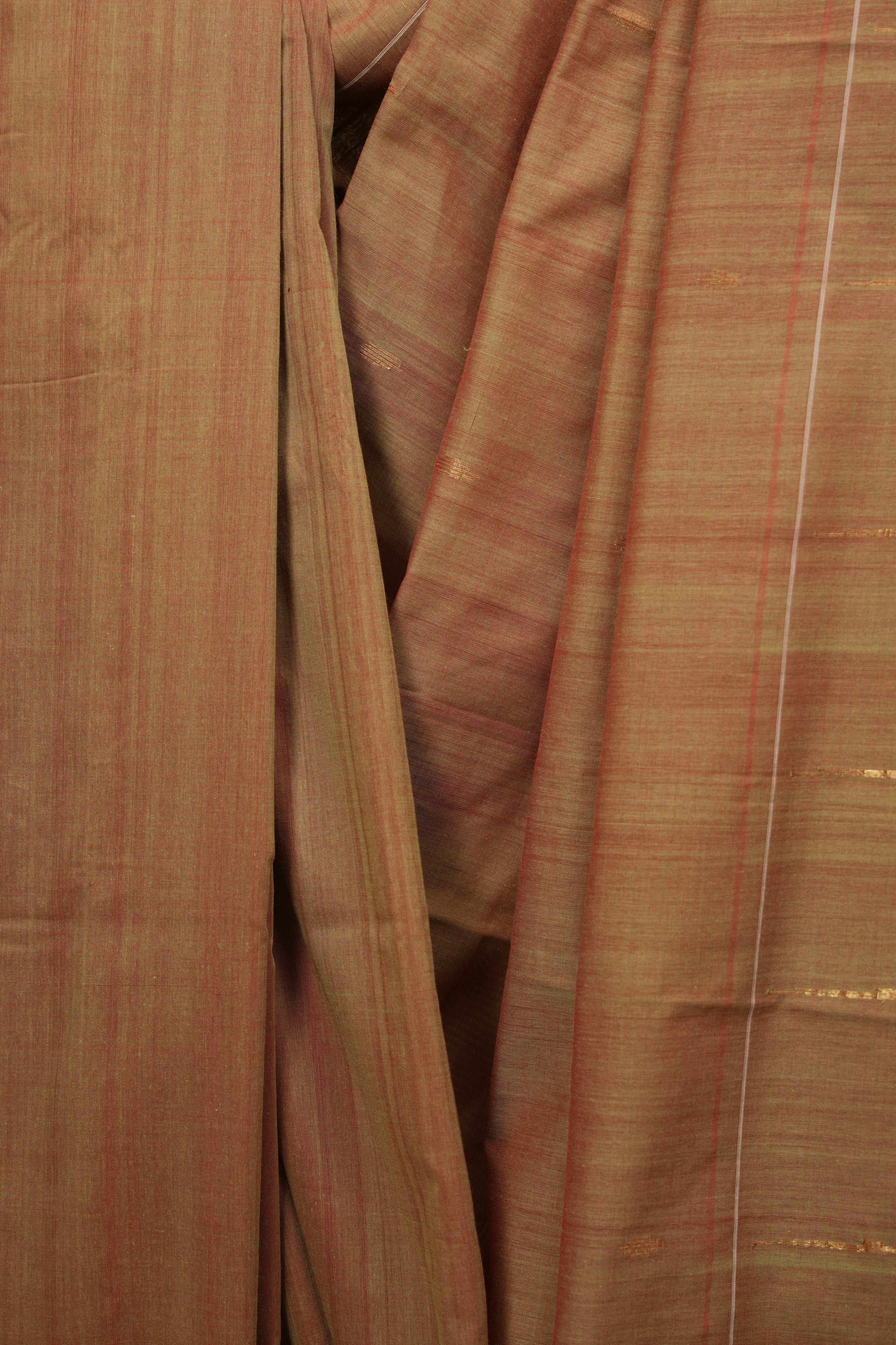 Dual Tone Red Cotton Paithani Saree - SRDTRCPS771