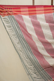 Grey Plain Cotton Patteda Anchu Saree - SRGPAS279