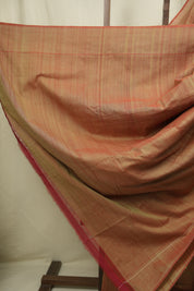 Dual Tone Red Cotton Paithani Saree - SRDTRCPS771