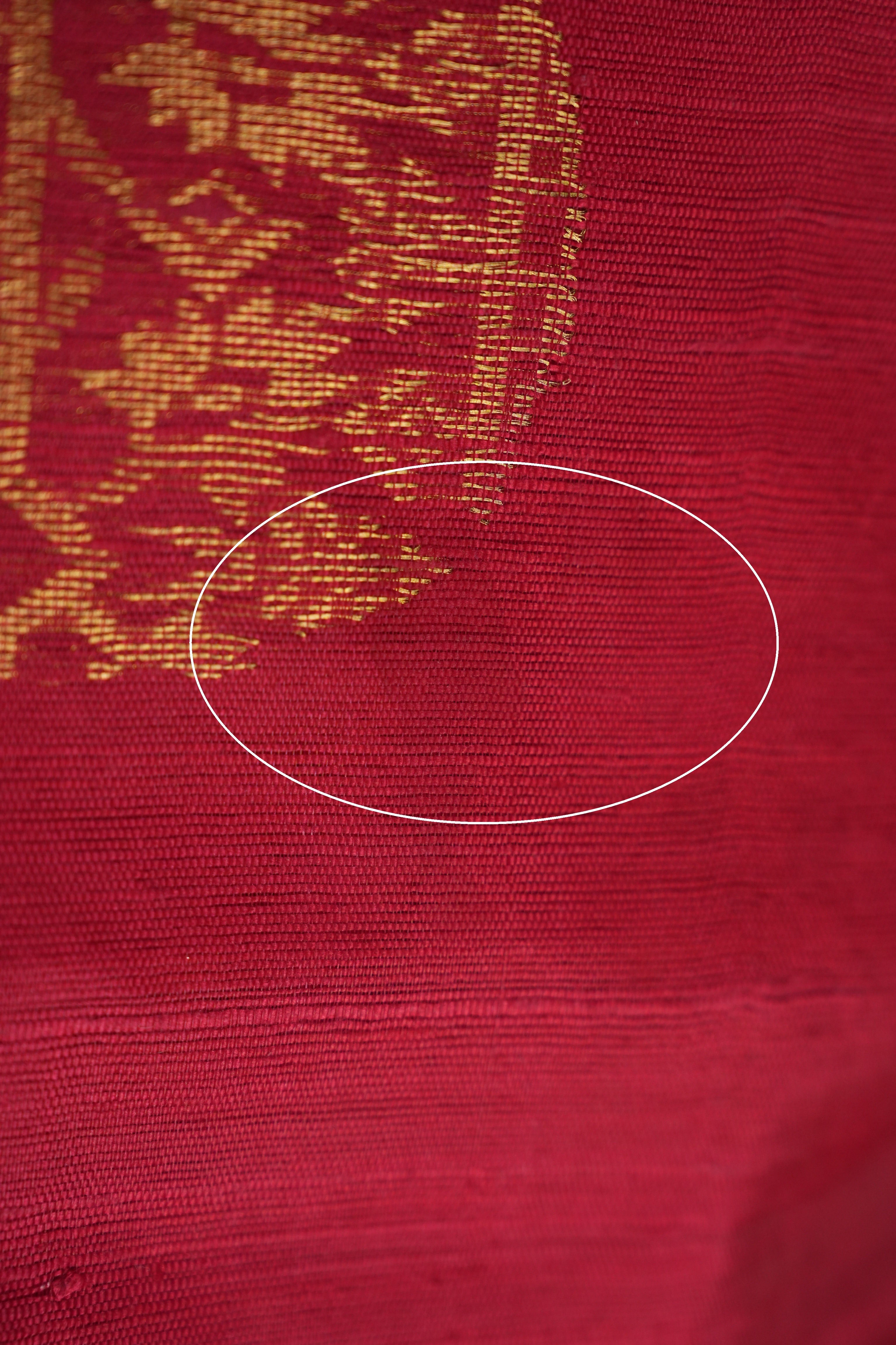 Red Raw Silk Saree - SRRRSS732-PI