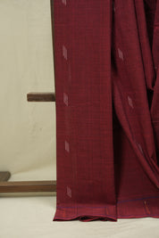 Maroon Cotton Paithani Saree - SRMCPS775