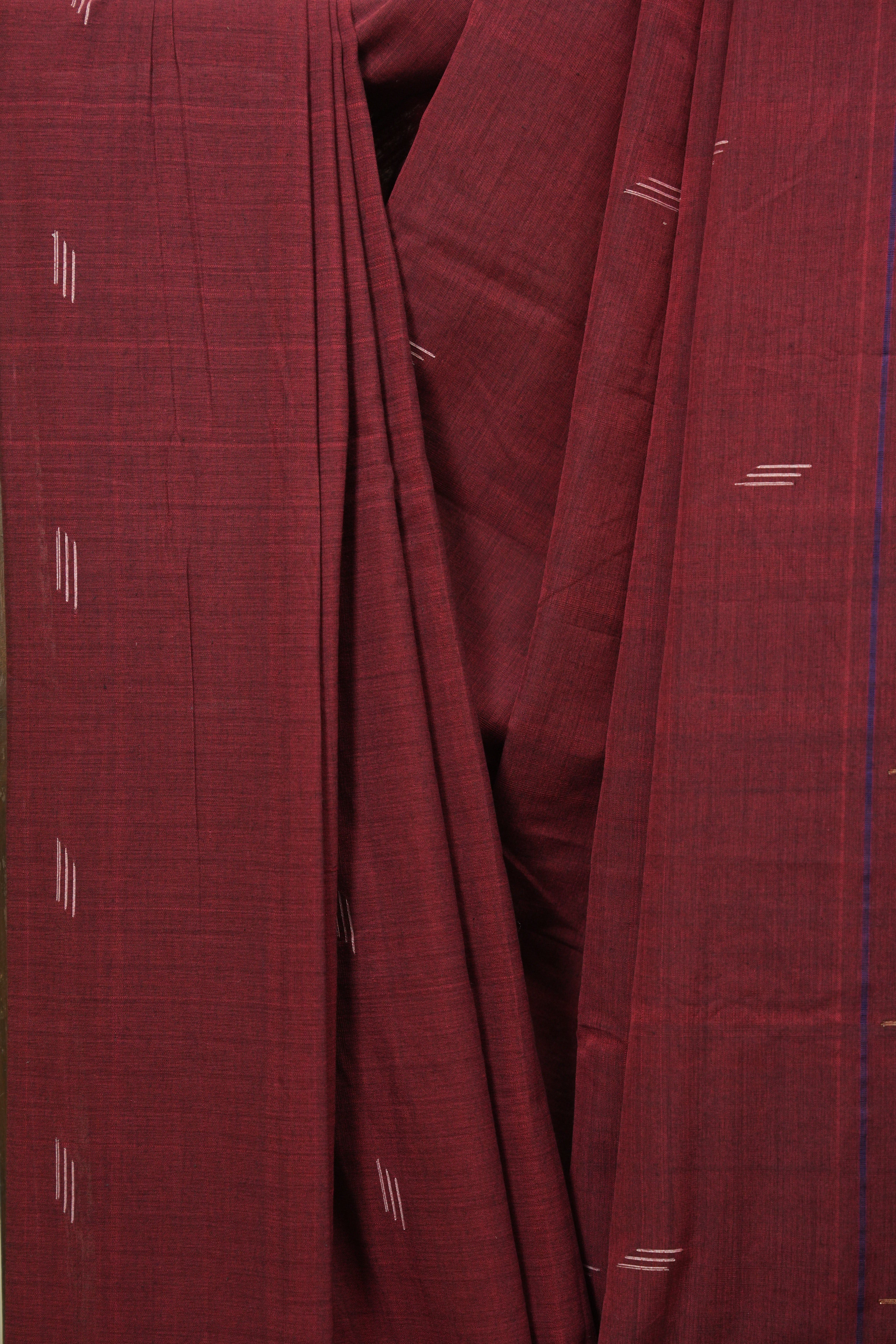 Maroon Cotton Paithani Saree - SRMCPS775