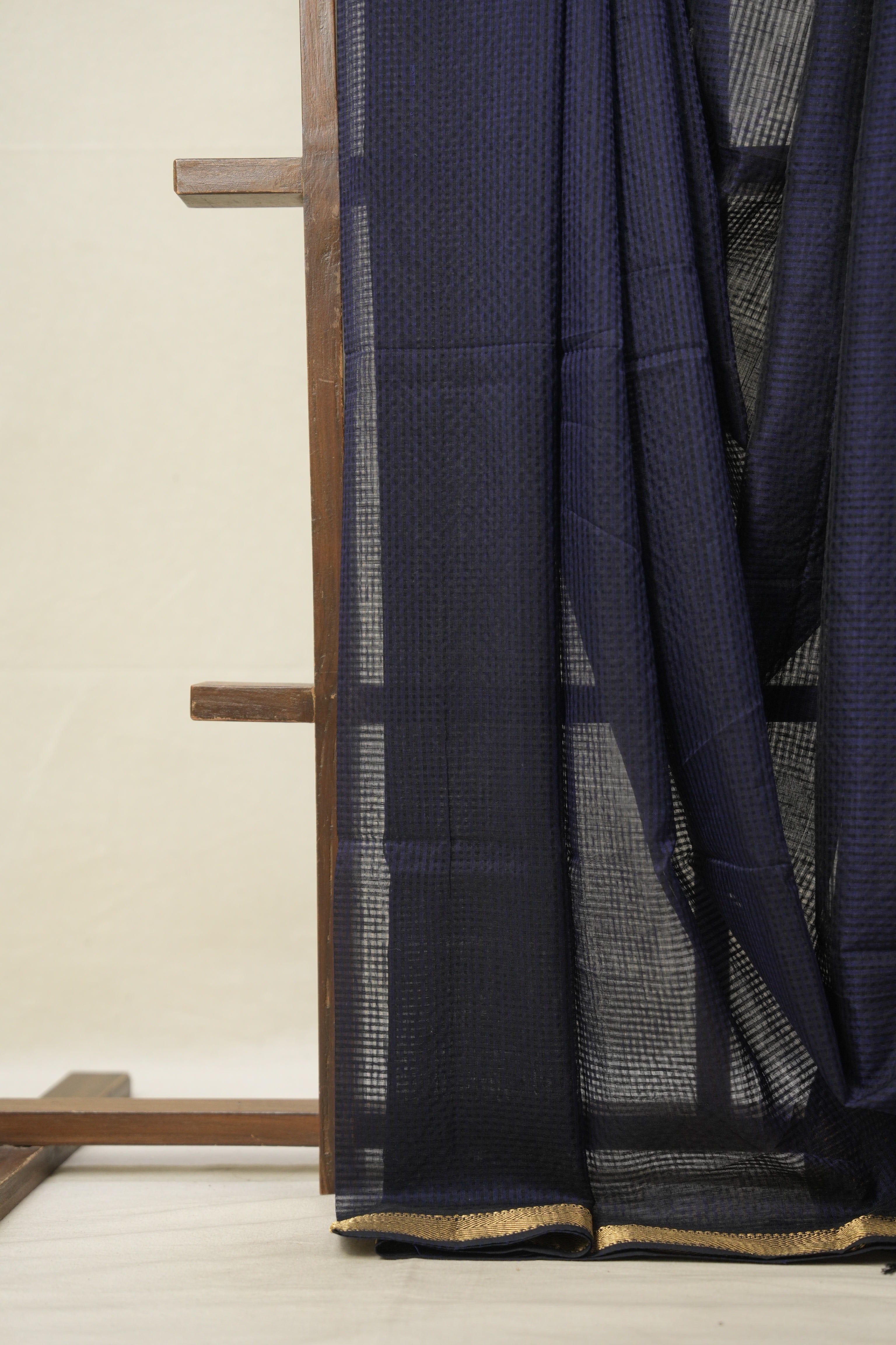 Navy Blue Maheshwari Saree - SRNBMS929