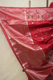 Mahroon Handborder Chanderi Silk Saree -SRMHCSS442