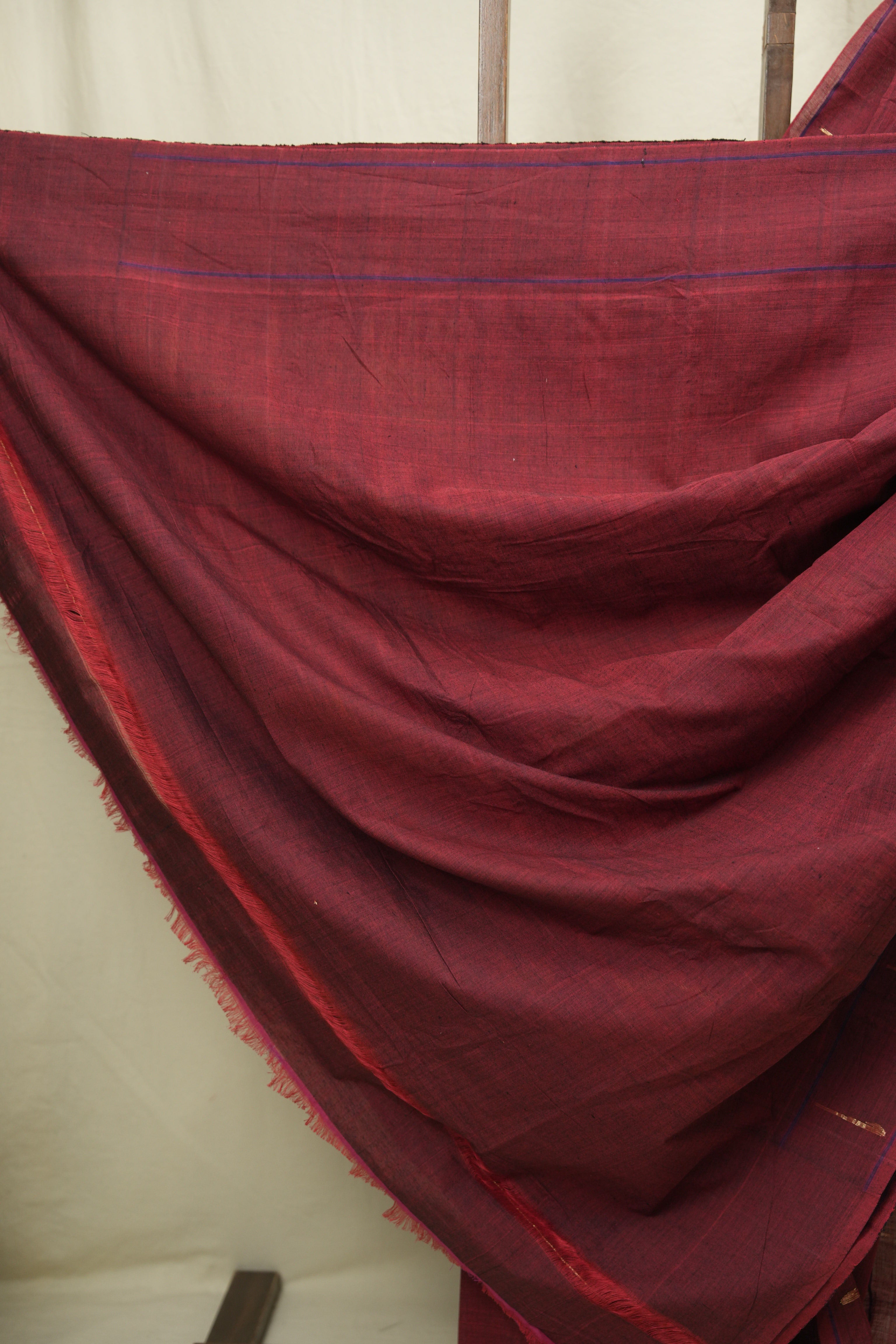 Maroon Cotton Paithani Saree - SRMCPS775