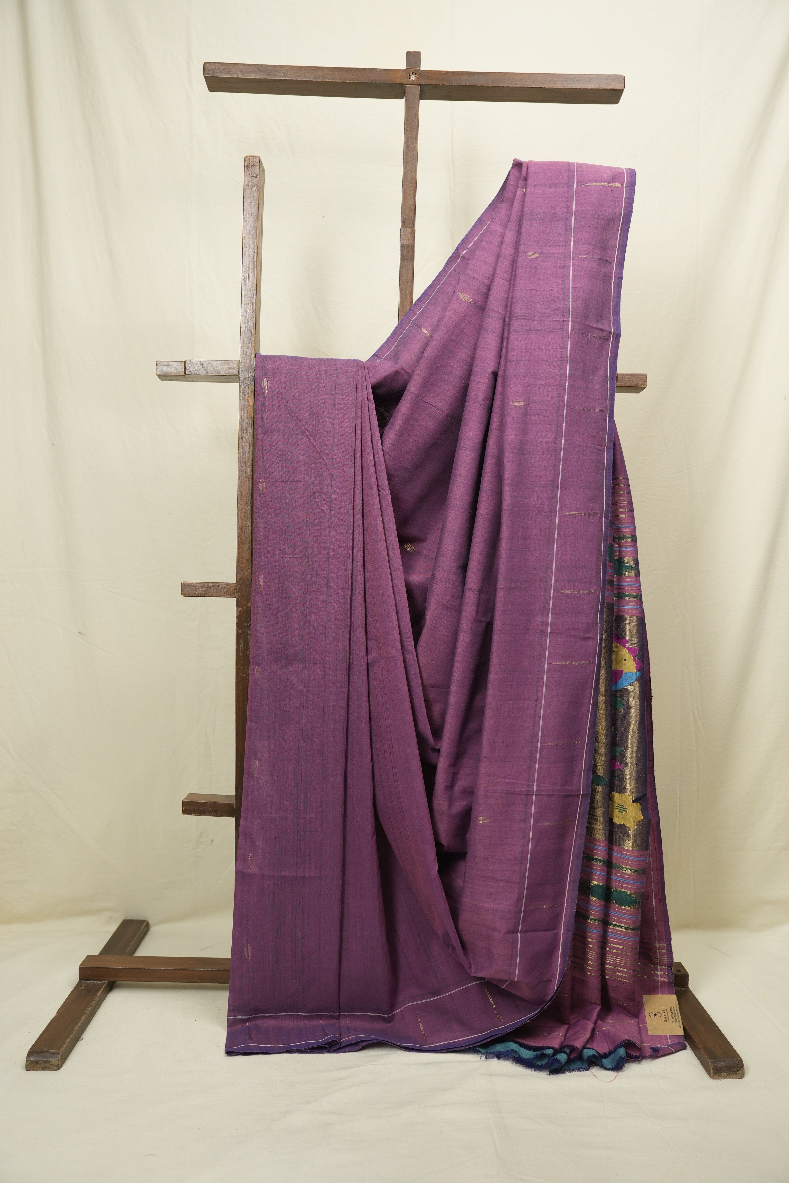 Plum Cotton Paithani Saree - SRPCPS774