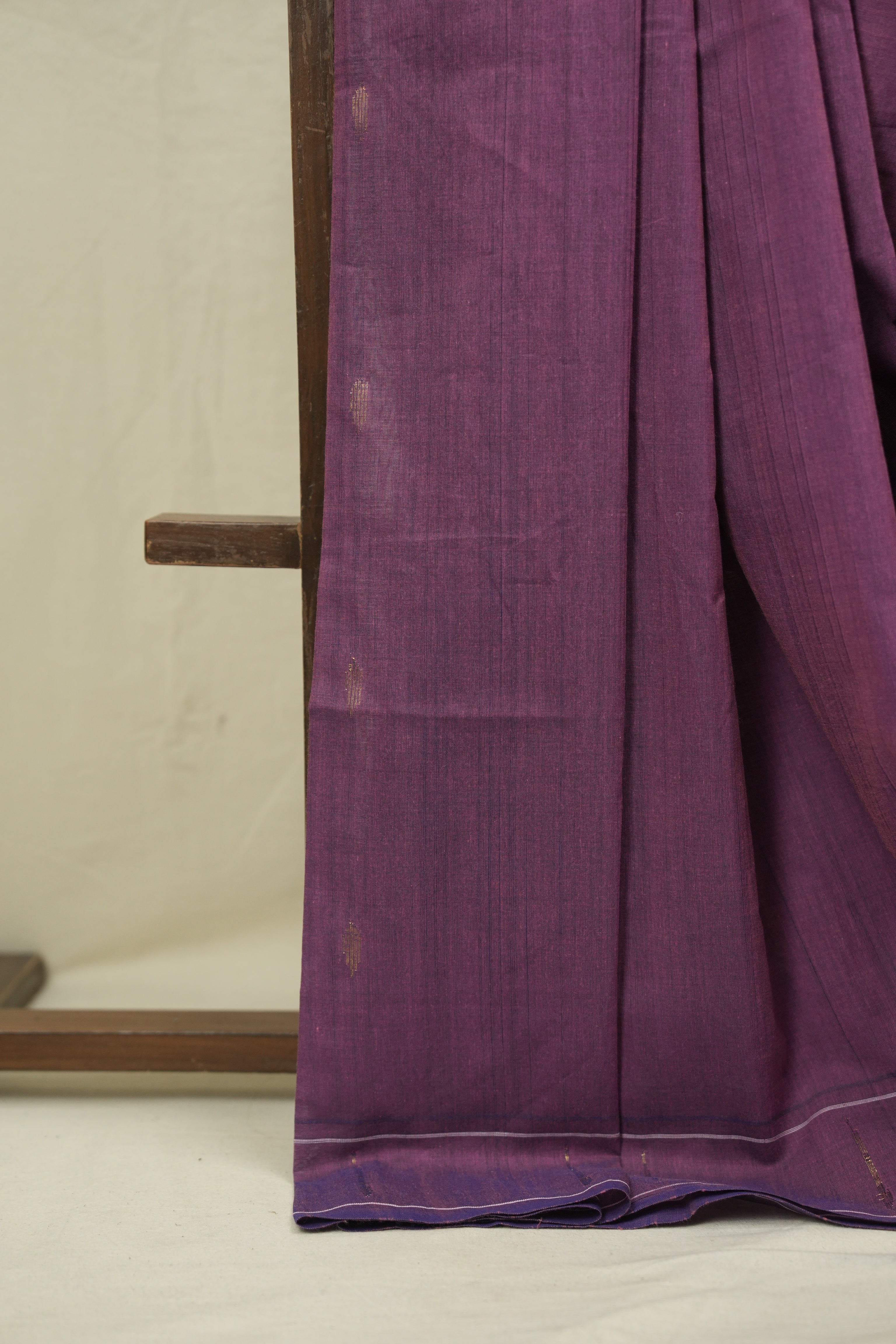 Plum Cotton Paithani Saree - SRPCPS774
