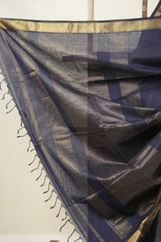 Navy Blue Maheshwari Saree - SRNBMS929