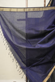 Navy Blue Maheshwari Saree - SRNBMS929