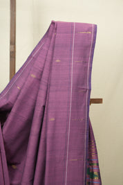 Plum Cotton Paithani Saree - SRPCPS774