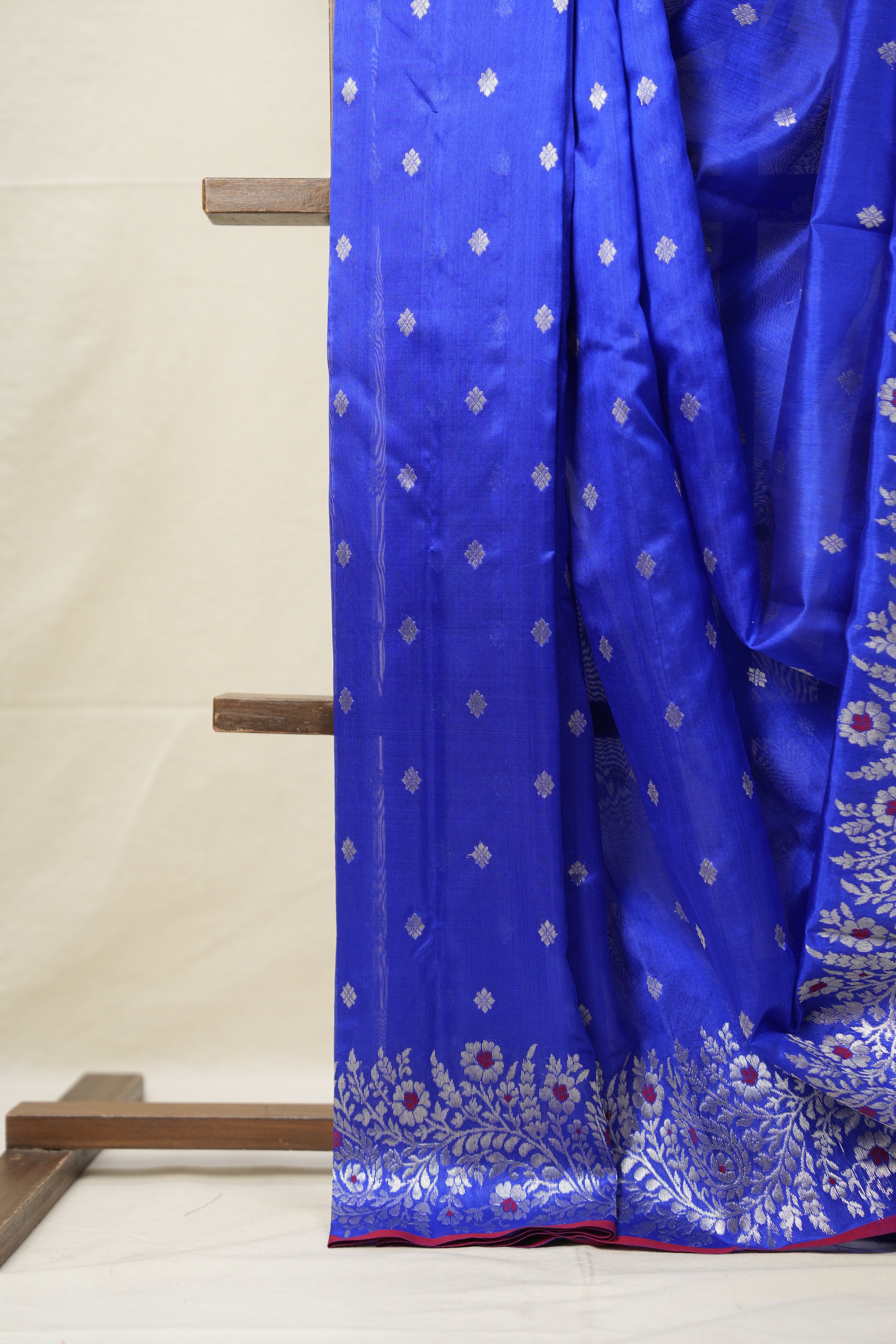 Blue Handborder Chandri Silk Saree -SRNHCSS441
