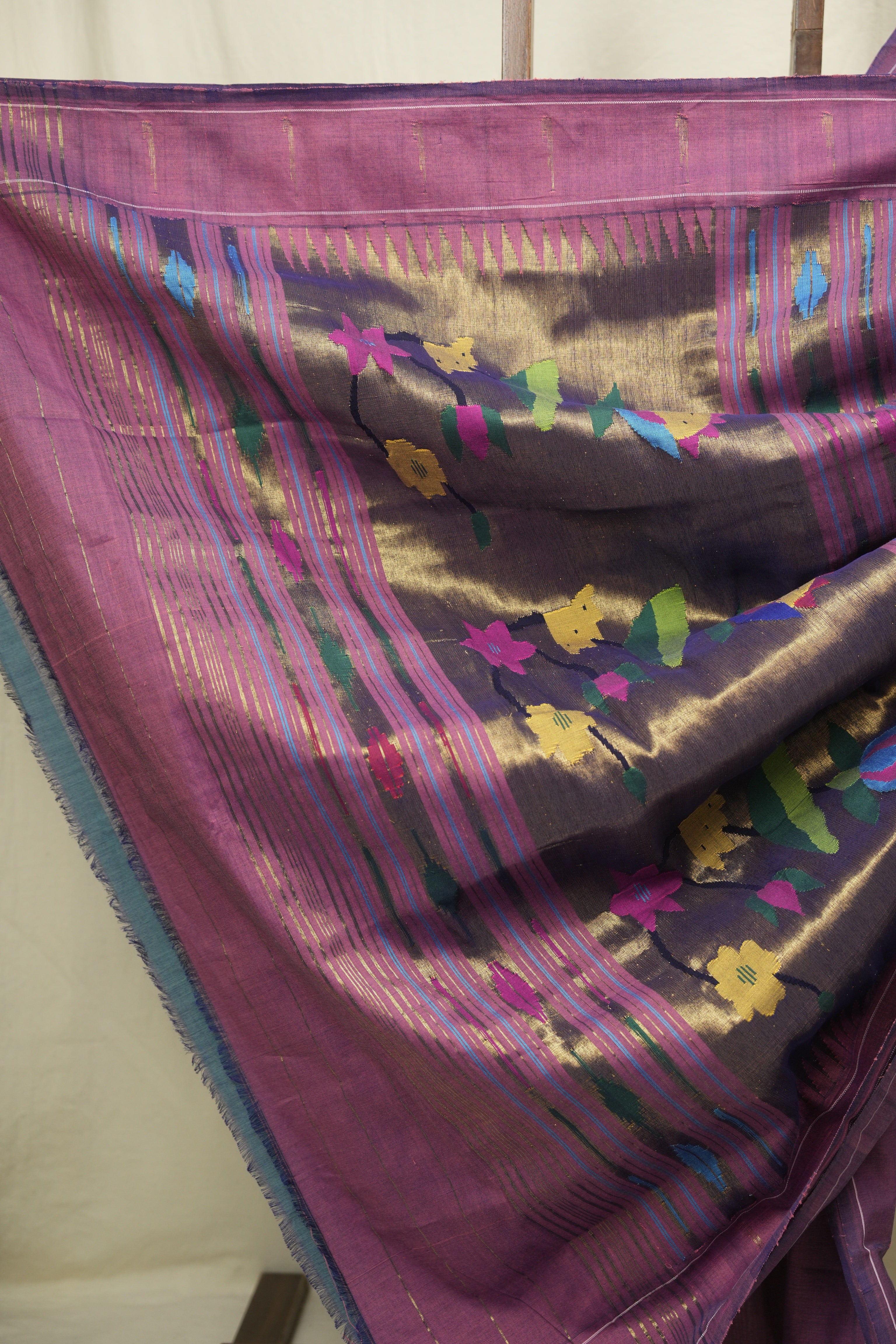 Plum Cotton Paithani Saree - SRPCPS774