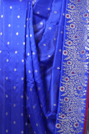 Blue Handborder Chandri Silk Saree -SRNHCSS441