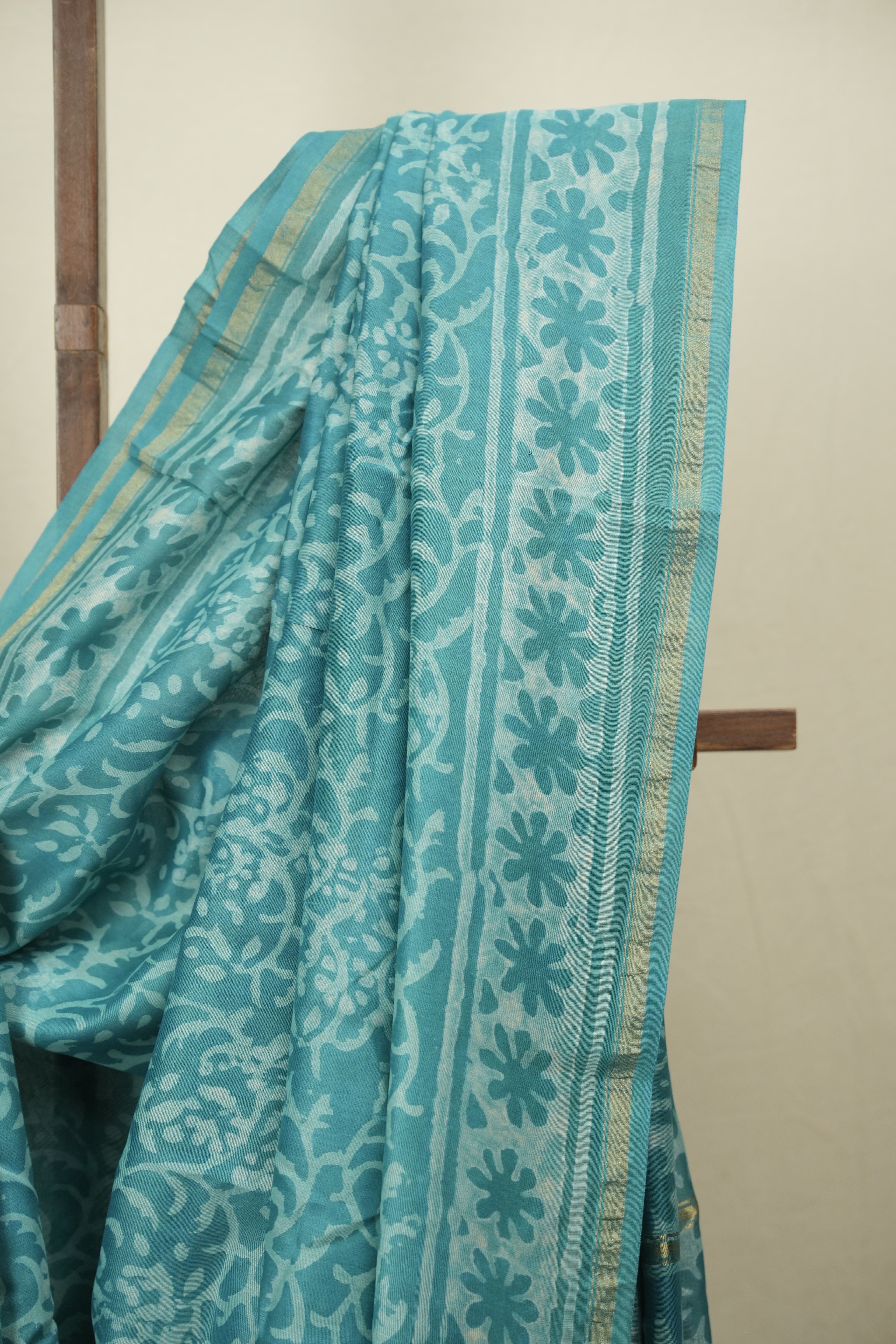 Rama Green HBP Cotton Silk Saree With Chanderi Border - SRRGCSS1793