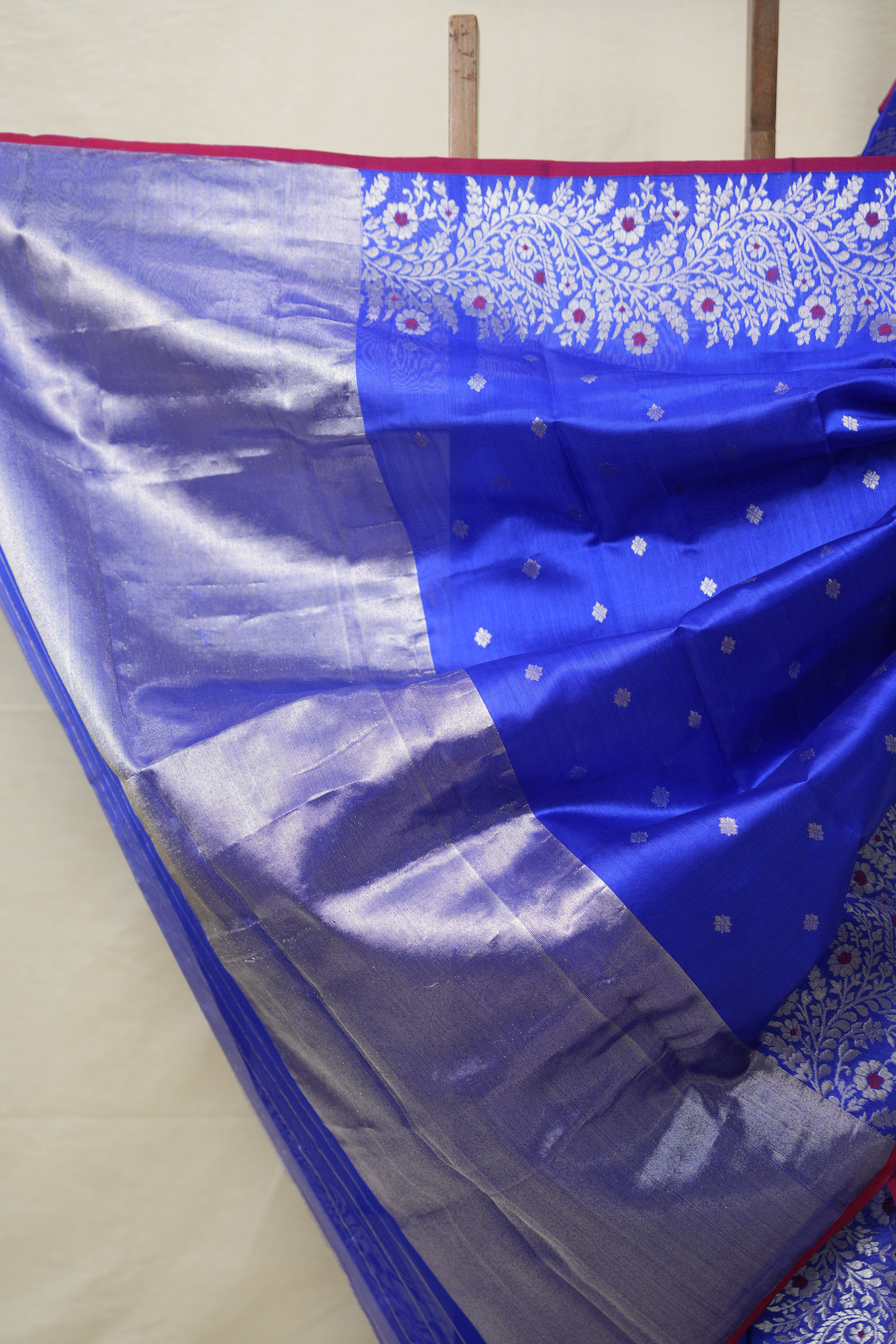 Blue Handborder Chandri Silk Saree -SRNHCSS441