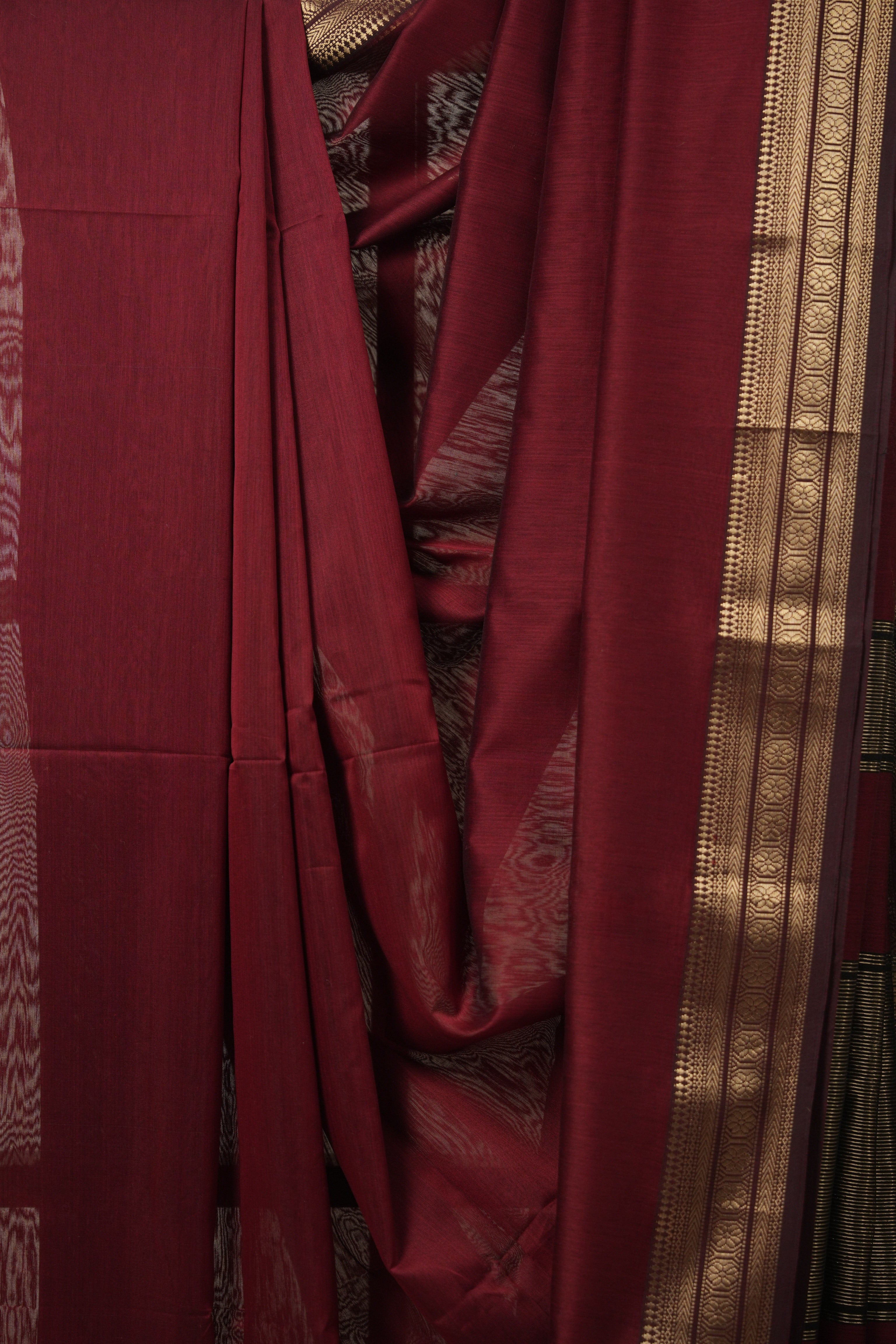 Maroon Maheshwari Saree - SRMMS941