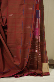 Dual Tone Red Cotton Paithani Saree - SRDTRCPS773