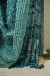 Rama Green HBP Cotton Silk Saree With Chanderi Border - SRRGCSS1792