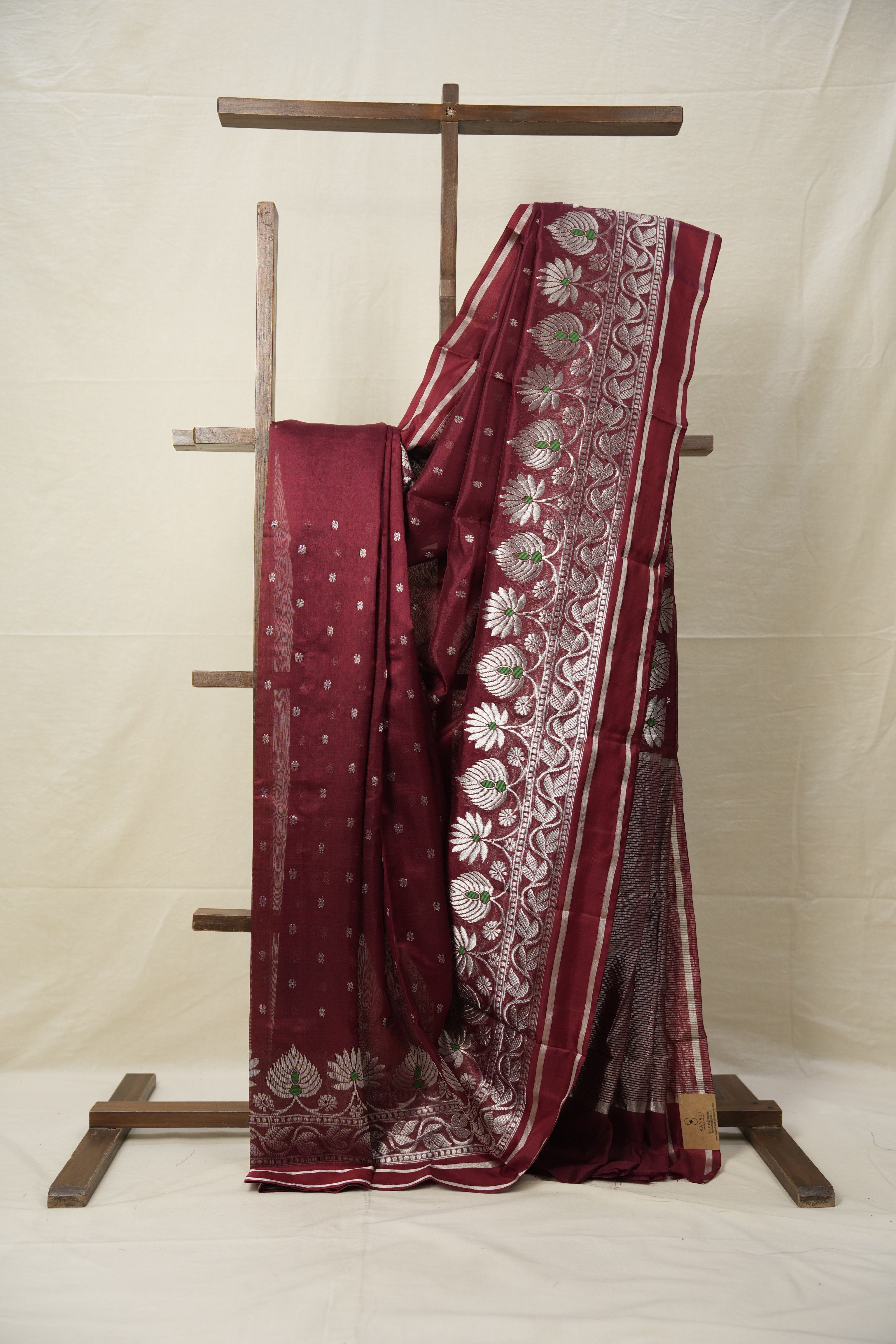 Brown Handborder Chandri Silk Saree - SRBHCSS443
