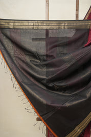 Maroon Maheshwari Saree - SRMMS941