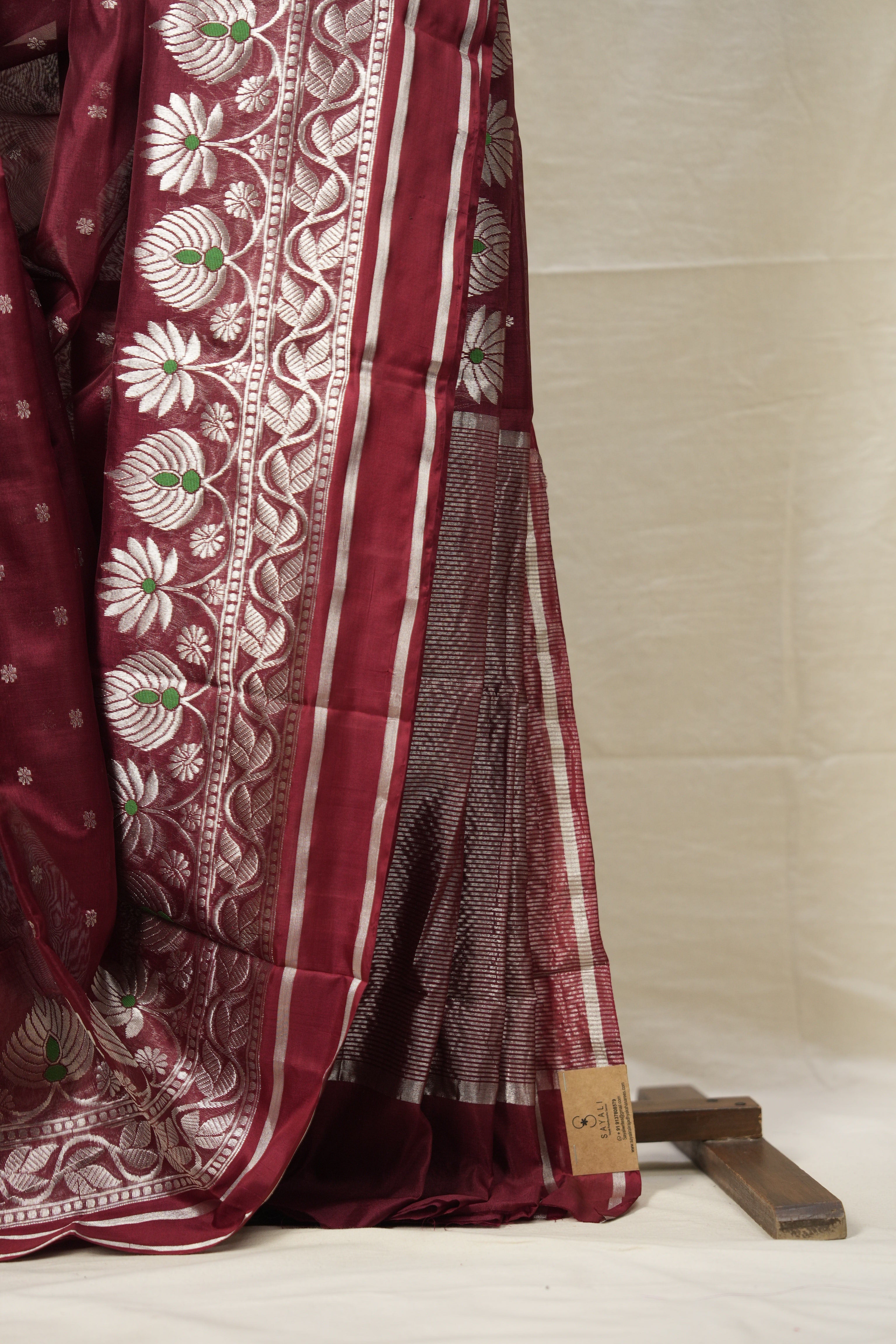 Brown Handborder Chandri Silk Saree - SRBHCSS443