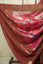 Dual Tone Red Cotton Paithani Saree - SRDTRCPS773