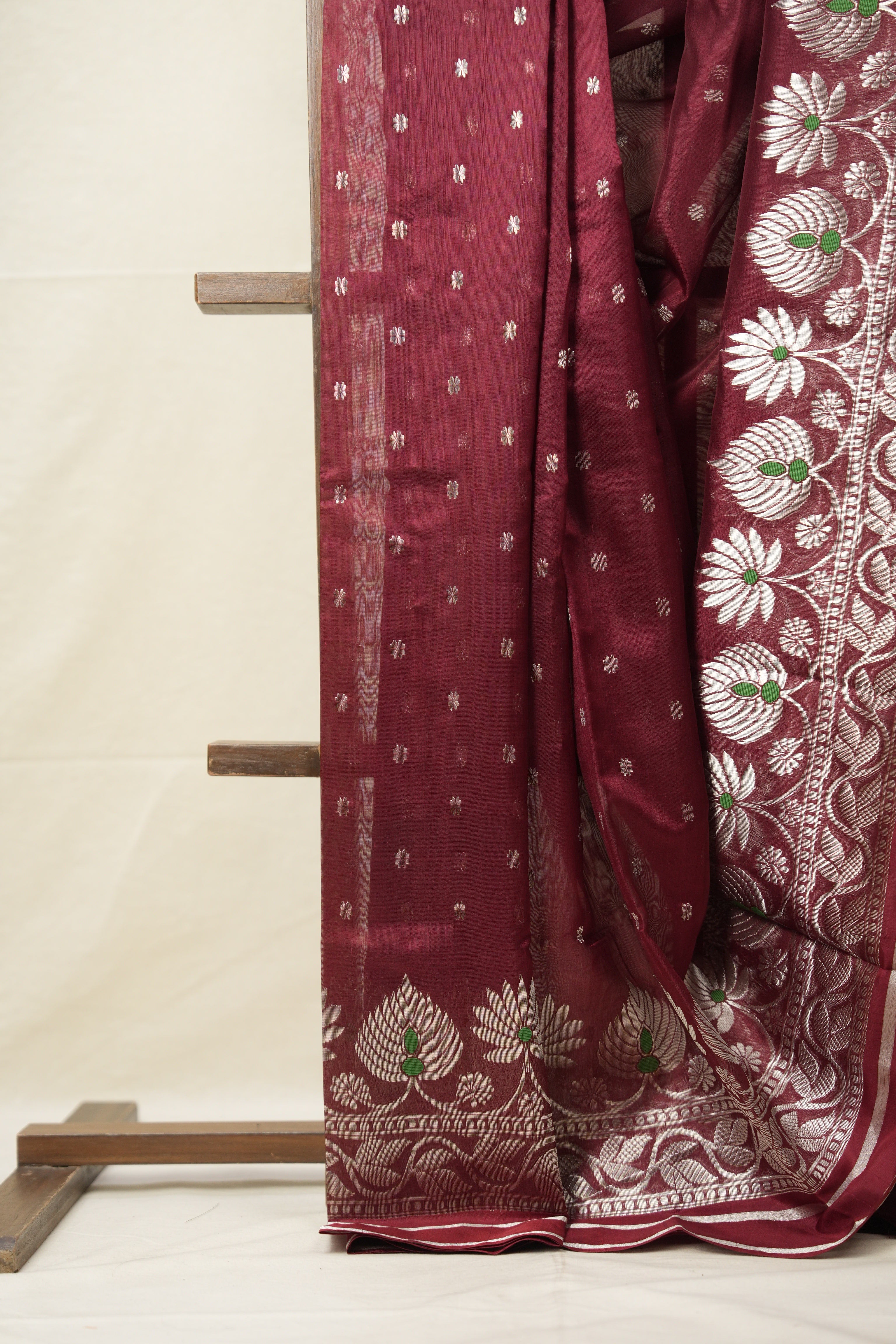 Brown Handborder Chandri Silk Saree - SRBHCSS443