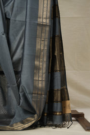 Grey Maheshwari Saree - SRGMS896