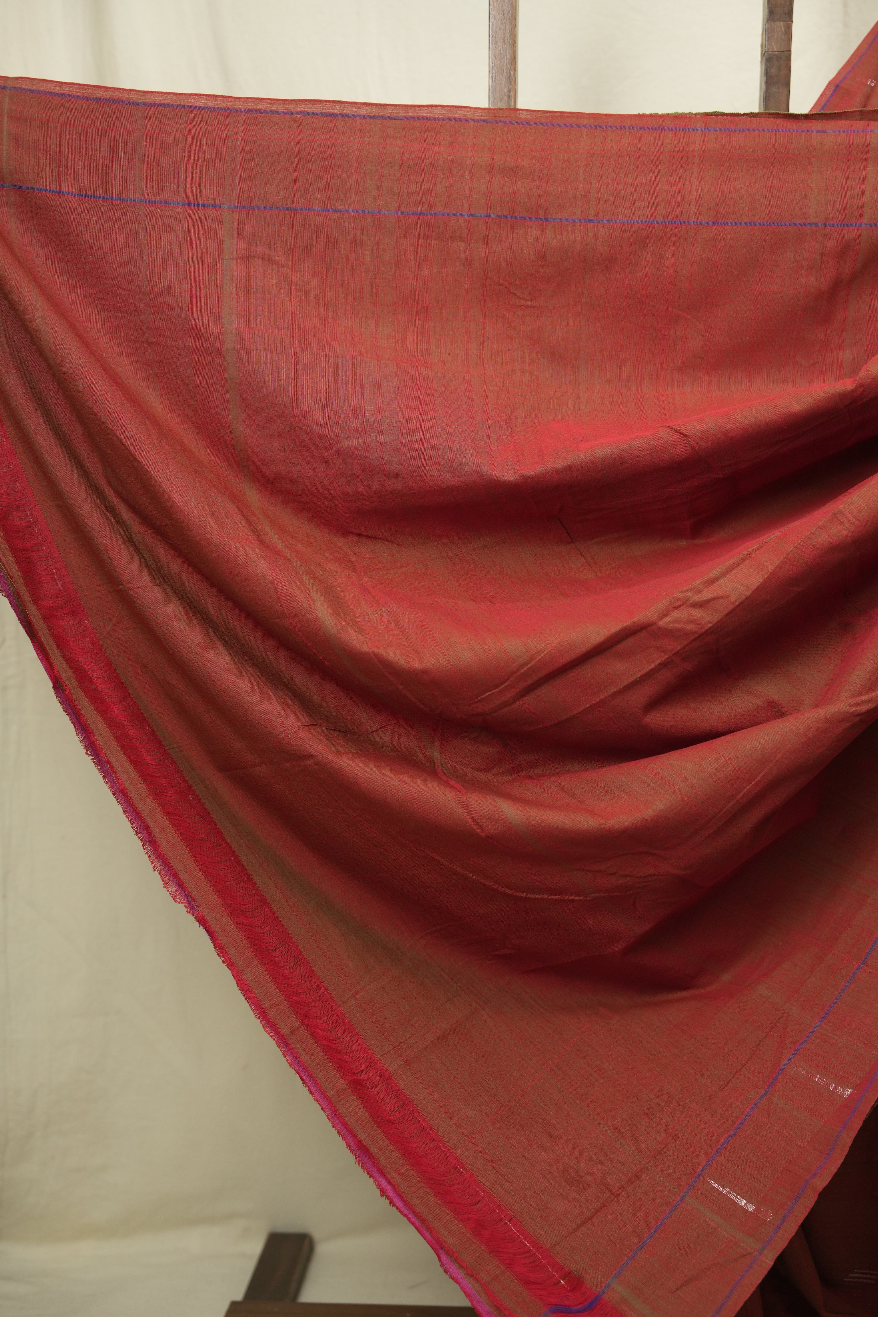 Dual Tone Red Cotton Paithani Saree - SRDTRCPS773