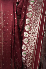 Brown Handborder Chandri Silk Saree - SRBHCSS443