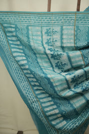 Rama Green HBP Cotton Silk Saree With Chanderi Border - SRRGCSS1792