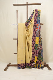 Beige Cotton Patchwork Saree - SRBCPWS168