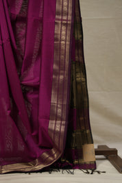 Magenta Maheshwari Saree - SRMMS895