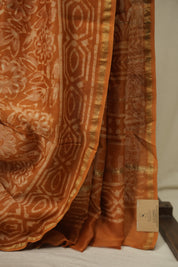 Ochre Yellow HBP Cotton Silk Saree With Chanderi Border - SROYCSS1789