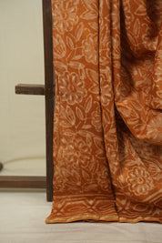 Ochre Yellow HBP Cotton Silk Saree With Chanderi Border - SROYCSS1789