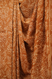 Ochre Yellow HBP Cotton Silk Saree With Chanderi Border - SROYCSS1789