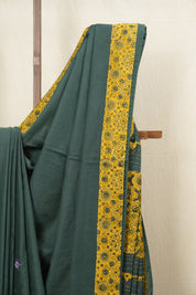 Green Cotton Patchwork Saree - SRGCPS250