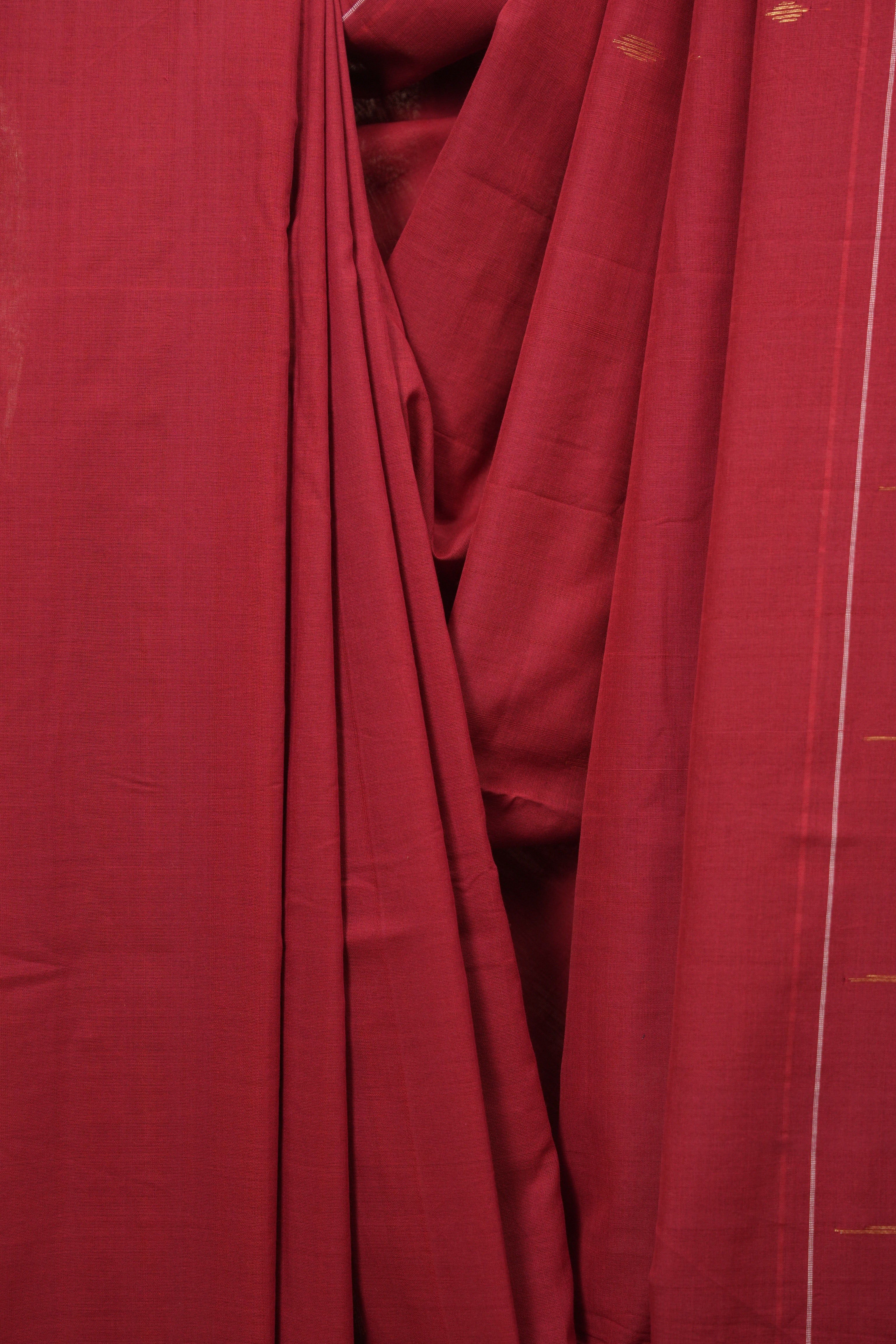 Red Cotton Paithani Saree - SRRCPS777