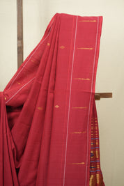 Red Cotton Paithani Saree - SRRCPS777