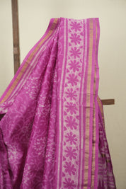 Pink HBP Cotton Silk Saree With Chanderi Border - SRPCSS1794