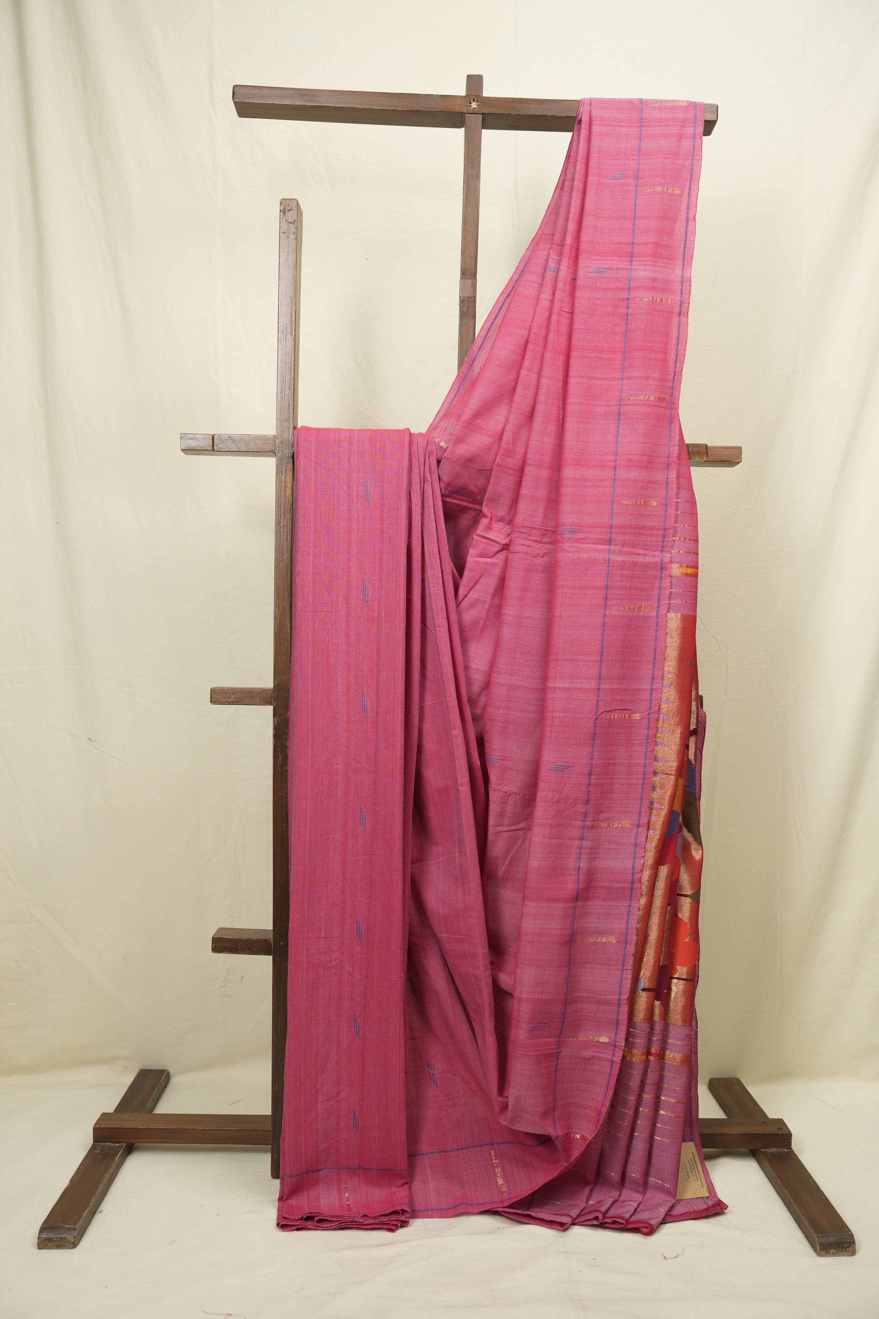 Pastel Pink Cotton Paithani Saree - SRPPCPS778