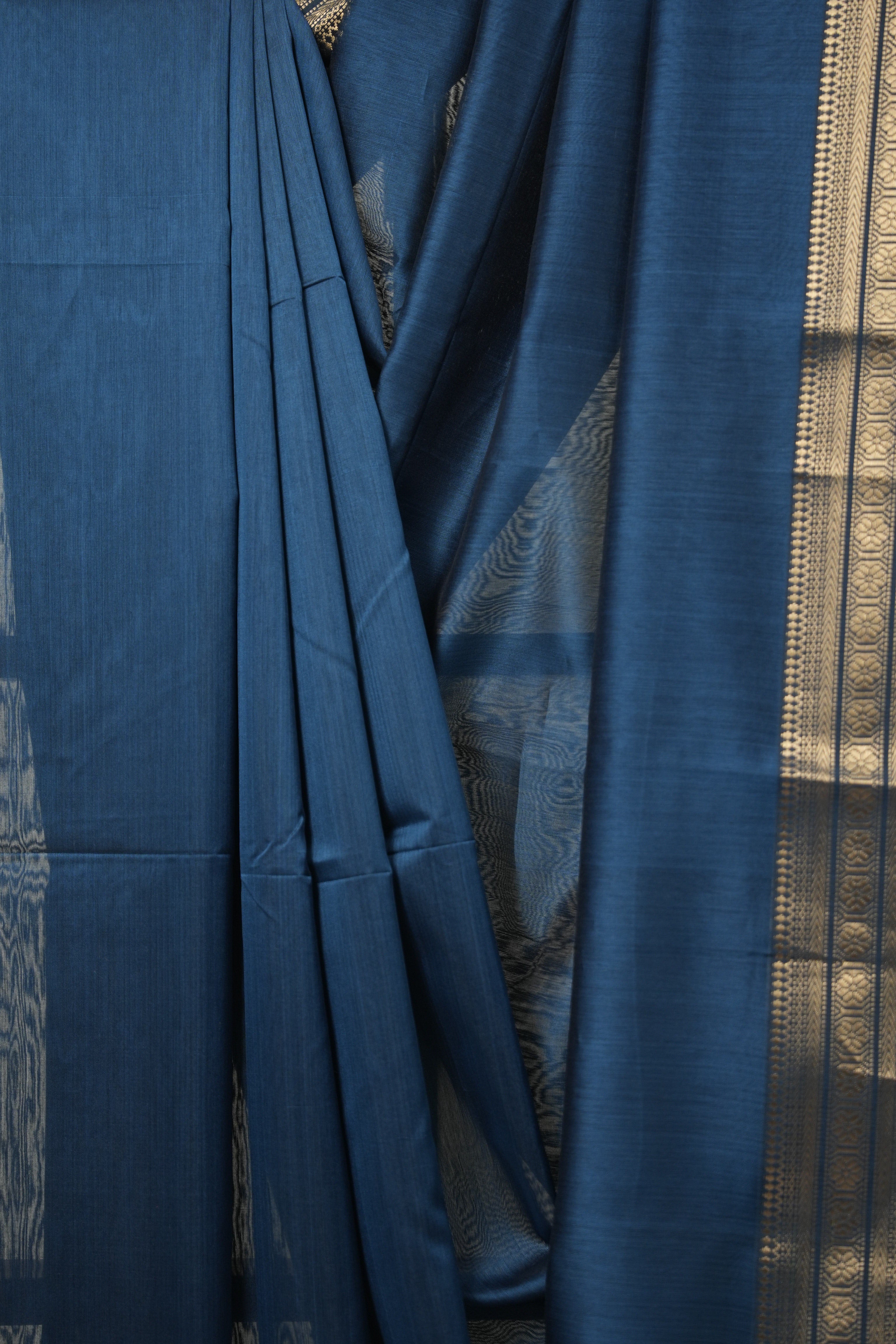 Peacock Blue Maheshwari Saree - SRPBMS897