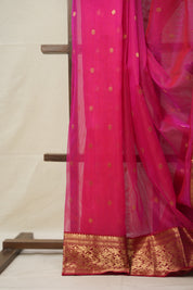 Rani Pink Chanderi Silk Saree - SRRPCSS493