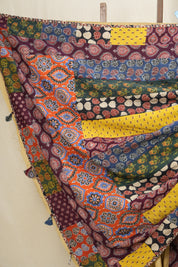 Beige Cotton Patchwork Saree-SRBCPWS191